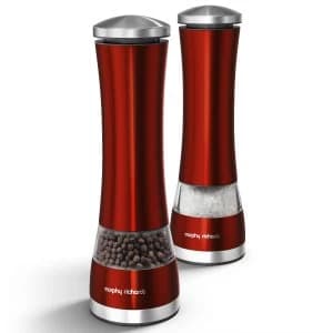 Morphy Richards Electronic Salt and Pepper Mill Set - Red