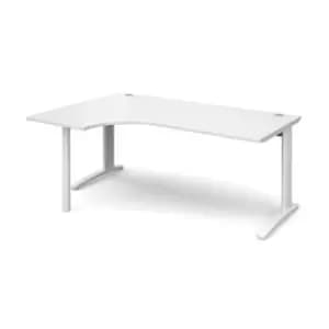 Office Desk Left Hand Corner Desk 1800mm White Top With White Frame 1200mm Depth TR10 TBEL18WWH