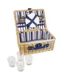 Yellowstone 4-Person Wicker Picnic Basket