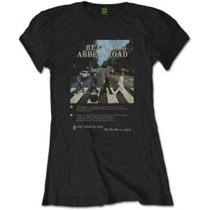 The Beatles - Abbey Road 8 Track Ladies Large T-Shirt - Black