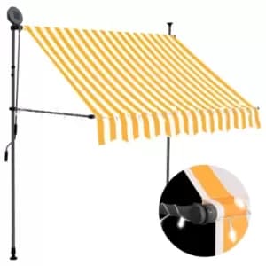Vidaxl Manual Retractable Awning With LED 150cm White And Orange