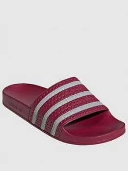 Adidas Originals Adilette - Burgundy/Silver