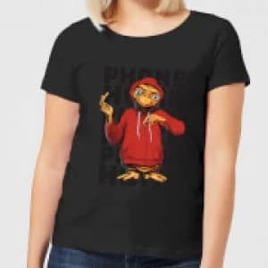 ET Phone Home Stylised Womens T-Shirt - Black