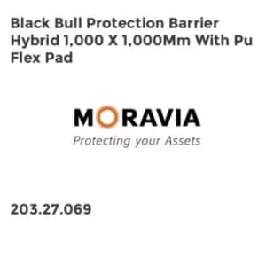 BLACK BULL FLEX Flexible Impact Protection Barrier with PU pad - 1040 x 1100mm