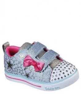 Skechers Toddler Girls Shuffle Lites Plimsolls - Blue