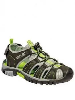 Regatta Regatta Westshore Junior Sandal, Black/Lime, Size 11