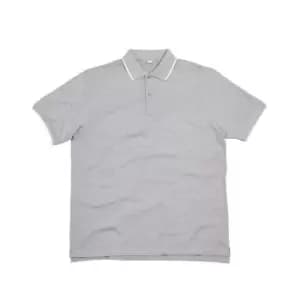 Mantis Mens The Tipped Polo Shirt (L) (Heather Marl/White)