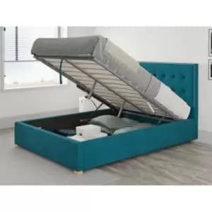 Presley Ottoman Upholstered Bed, Plush Velvet, Teal - Ottoman Bed Size King (150x200)