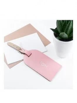 Pink Foiled Leather Luggage Tag - Personalised