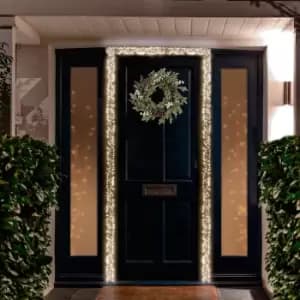 1600 Warm White Warm White LED Cluster String Light With Silver Cable