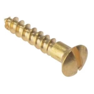 ForgeFix Wood Screw Slotted Raised Head ST Solid Brass 1" x 8 Box 200