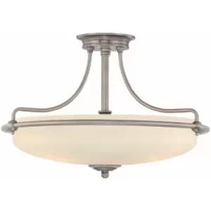 Loops - 1 Bulb Semi Flush Light Polished Chrome LED E27 100W Bulb