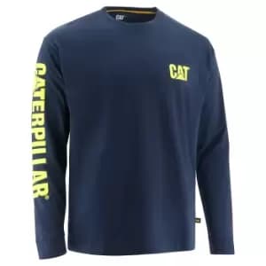 Caterpillar Mens Trademark Banner Long-Sleeved T-Shirt (M) (Blue/Yellow)