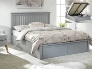 GFW Como 4ft6 Double Grey Wooden Ottoman Bed Frame
