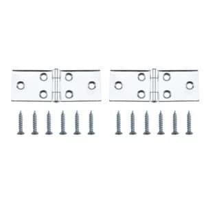 Chrome Effect Metal Backflap Hinge Pack of 2