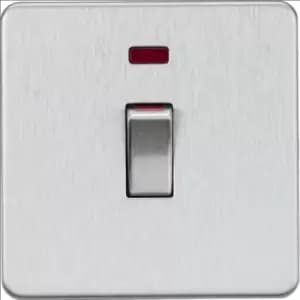 KnightsBridge 45A 1G DP switch with neon - brushed chrome