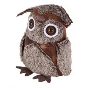 HESTIA? Faux Leather Owl Door Stop