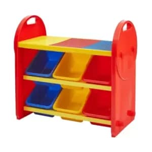 Liberty House Toys 6-Bin Storage Organiser with Construction Tabletop