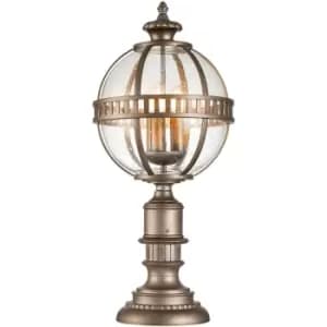 Elstead Kichler Halleron Outdoor Pedestal Light Burnished Bronze, IP44