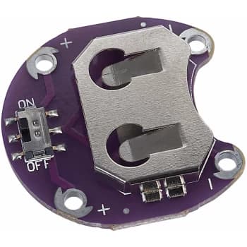 Easy-Sew Battery Holder with Switch - Light Stitches