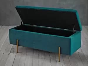 LPD Lola Teal Fabric Blanket Box Assembled