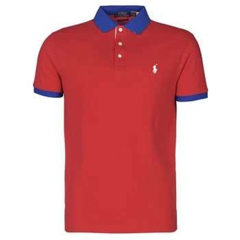 Polo Ralph Lauren POLO AJUSTE DROIT AVEC DETAILS DE COL ET DETAILS MANCHES EN COTO mens Polo shirt in Red - Sizes EU XXL,EU S