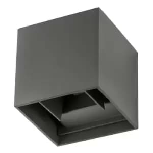 Netlighting Merano Chicago 2 Light Outdoor Up Down Wall Lamp Dark Grey Aluminium