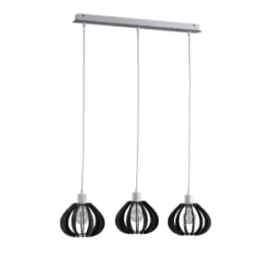 Nicoleta Bar Pendant Ceiling Light Grey, 62cm, 3x E27