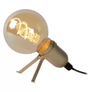 Lucide PUKKI - Table Lamp - LED - E27 - 1x5W 2200K - Matt Gold, Brass