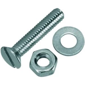 Wickes Machine Screws with Slot Head Nut and Washer - M4 x 20mm Pack of 10