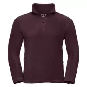 Russell Mens 1/4 Zip Outdoor Fleece Top (L) (Burgundy)