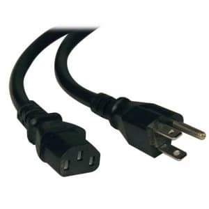 Tripp Lite Heavy-Duty Computer Power Cord Lead Cable 15A 14AWG (NEMA 5-15P to IEC-320-C13) 0.91 m (3-ft.)