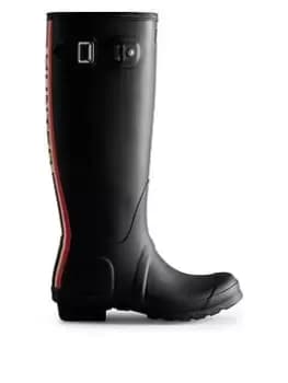 Hunter Original Tall Tri Colour Logo Backstrap Boot - Black, Size 5, Women