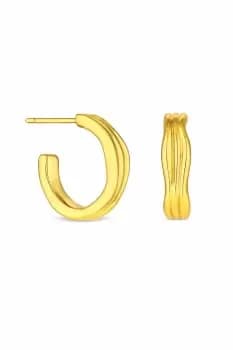 14K Gold Plated Recycled Polished Hoop Earrings - Gift Pouch