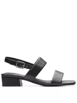 Clarks Seren25 Strap Heeled Sandals - Black Leather, Black, Size 4, Women