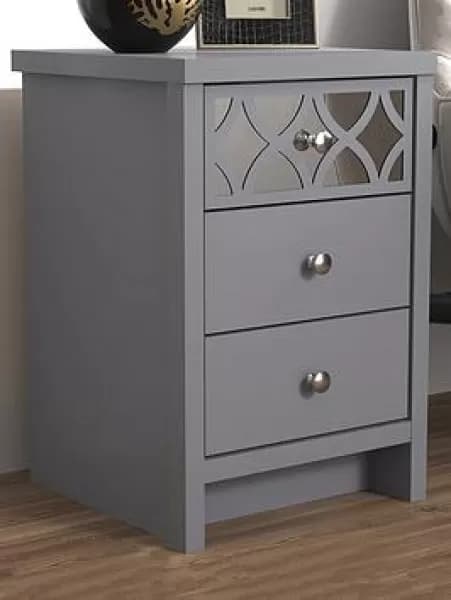 Gfw Arianna 3 Drawer Bedside Chest - Grey