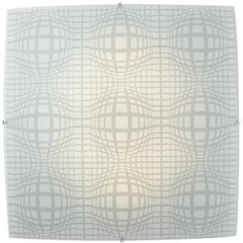 Fan Europe Lighting - Fan Europe PROJECT LED Patterned Glass Flush Ceiling Light White 2450lm 4000K 40x40cm