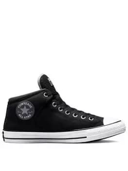 Converse Chuck Taylor All Star Canvas Mid Street - Black/White/Grey, Size 10, Men