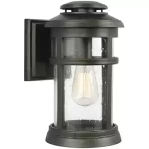 Elstead Newport Outdoor 1 Light Wall Lantern, Antique Bronze, IP44, E27