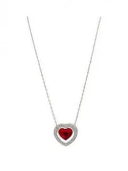 Jon Richard Silver Plated Swarovski Red Dancing Heart Necklace