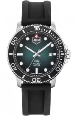 Gents JDM Military Tango Black Silicone Green Dial Watch JDM-WG008-02