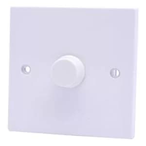 Power Pro White Raised Profile Single 1 Way Dimmer Switch