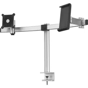 Durable Monitor holder for 1 monitor and 1 tablet, HxWxD 445 x 780 x 190 mm, with table clamp