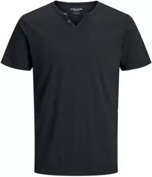 Jack & Jones JJESPLIT NECK TEE SS NOOS T-Shirt black