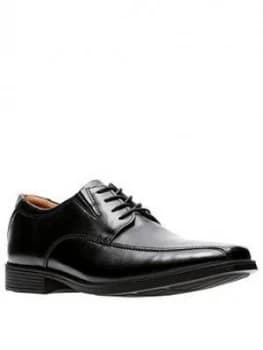 Clarks Tilden Walk Shoes - Black Leather, Size 9, Men