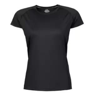 Tee Jays Womens/Ladies Cool Dry Short Sleeve T-Shirt (S) (Black)