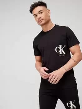 Calvin Klein Jeans Ck Spray T-Shirt, Black, Size 2XL, Men