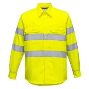 Portwest Mens Chest Pocket Hi Vis Work Shirt Yellow 3XL