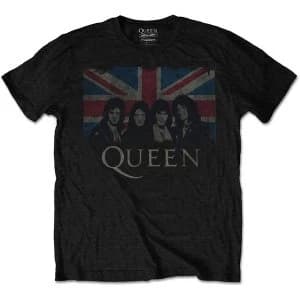 Queen - Vintage Union Jack Mens XXX-Large T-Shirt - Black