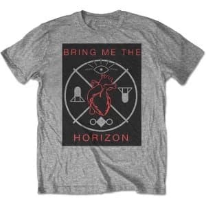 Bring Me The Horizon - Heart & Symbols Unisex Large T-Shirt - Grey